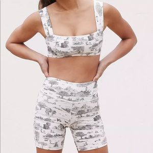 WeWoreWhat Biker Shorts in Vintage Toile Black